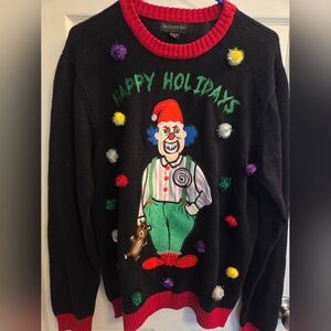 Festive Clown Holiday Sweater Size M